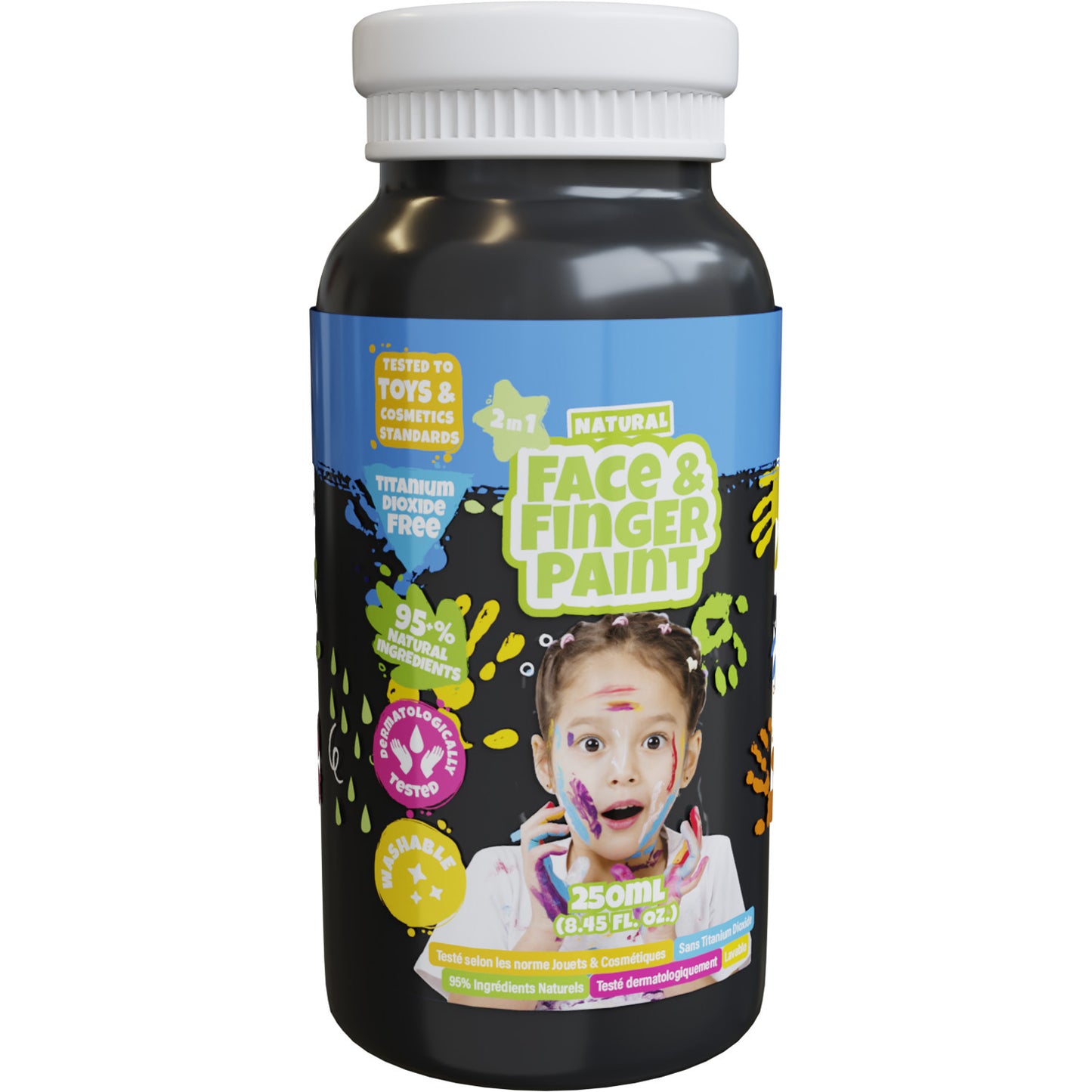 Boti natural face fingerpaint fles zwart, 250ml