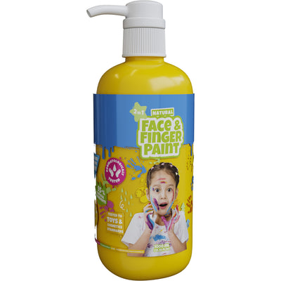 Natural face fingerpaint fles met pompje - geel, 1l