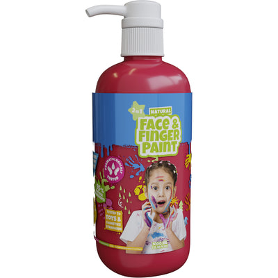 Boti natural face fingerpaint fles met pompje rood, 1l