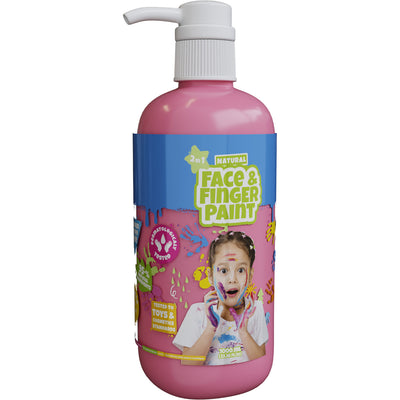 Boti natural face fingerpaint fles met pompje roze, 1l