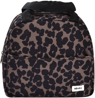 Béaba isothermische lunchtas 5 liter - koeltas voor babymaaltijden en flessen tot 23 cm - houdt voeding urenlang warm of koud - brede ritsopening met extra buitenvak - waterafstotend en opvouwbaar - leopardprint
