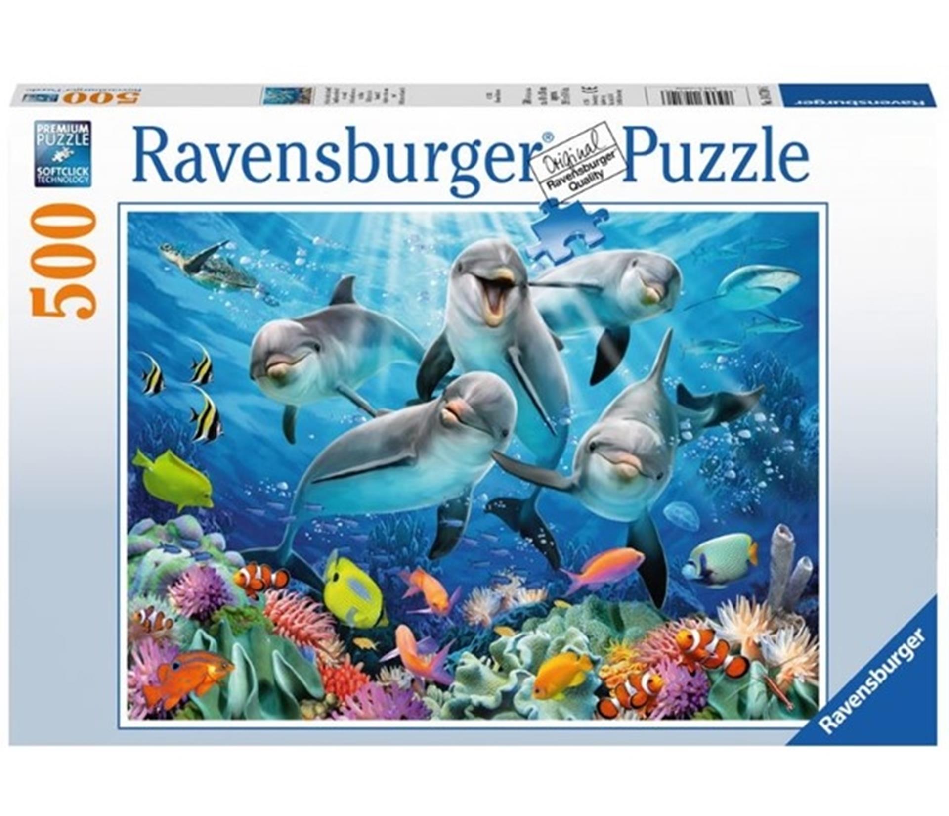 Ravensburger puzzel dolfijnen in het koraalrif - legpuzzel - 500 stukjes