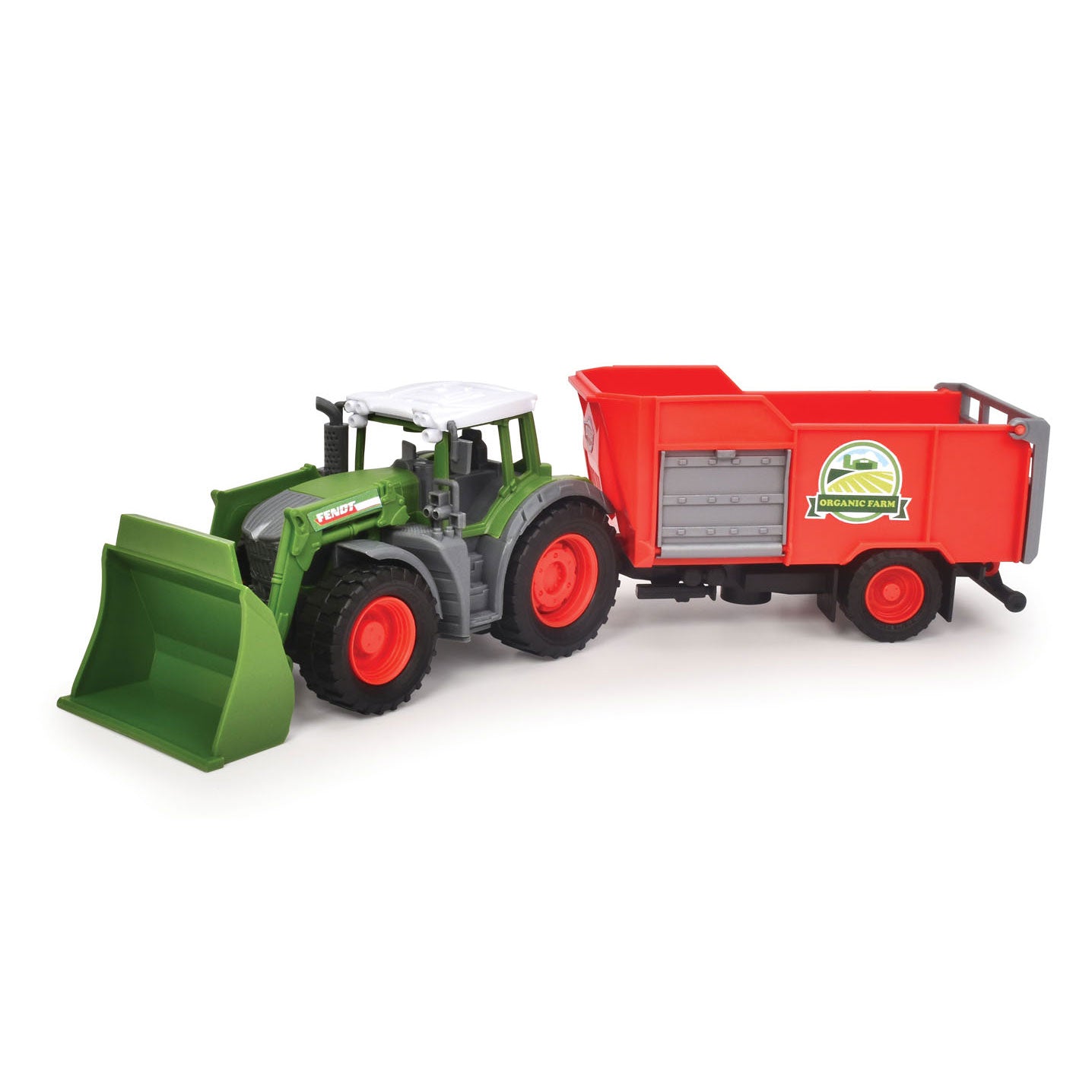 Dickie toys boerderij - tractor met trailer - 30cm - speelgoedboerderij