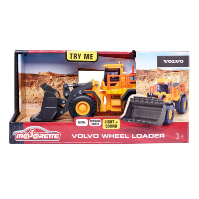 Majorette grand series volvo wiellader constructie metaal licht en geluid 21 cm speelgoedvoertuig