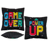 Ootb omkeerbaar kussen power up game over 40x40cm 100% polyester - afbeelding 1