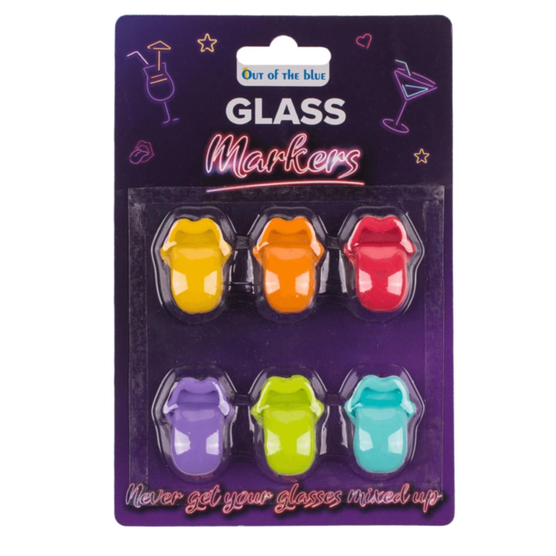 Ootb glas markers siliconen 6 stuks op kaart 1,4x1cm