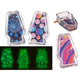 Ootb glazen asbak glow in the dark 12x8cm 3 ass.