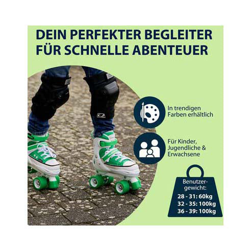 Hudora rolschaatsen sneaker groen, maat 36-39