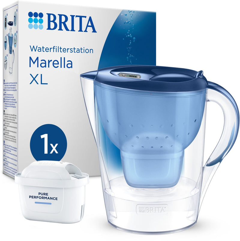 Brita - waterfilterkan - marella xl - 3,5l - blauw - incl. 1 maxtra pro all-in-1 filterpatroon