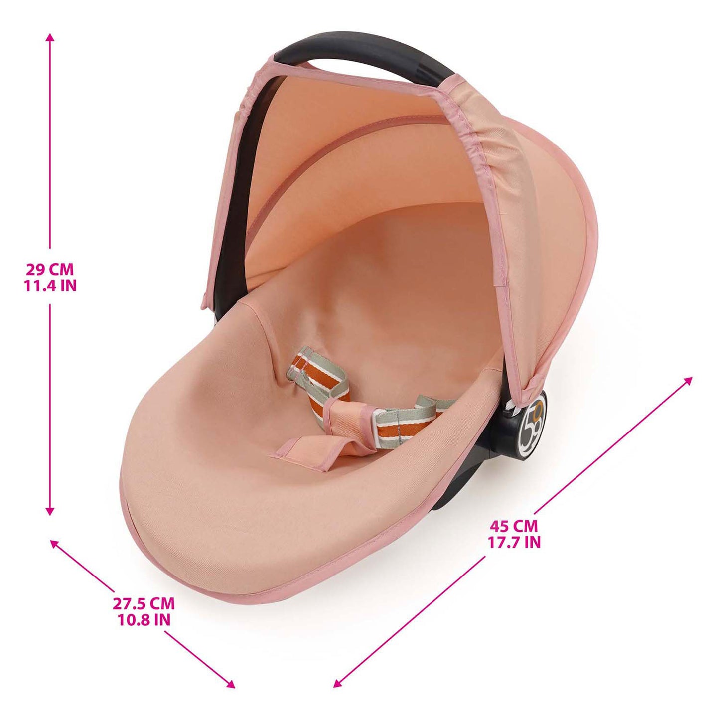 509 crew 3-in-1 poppenautostoel - roze