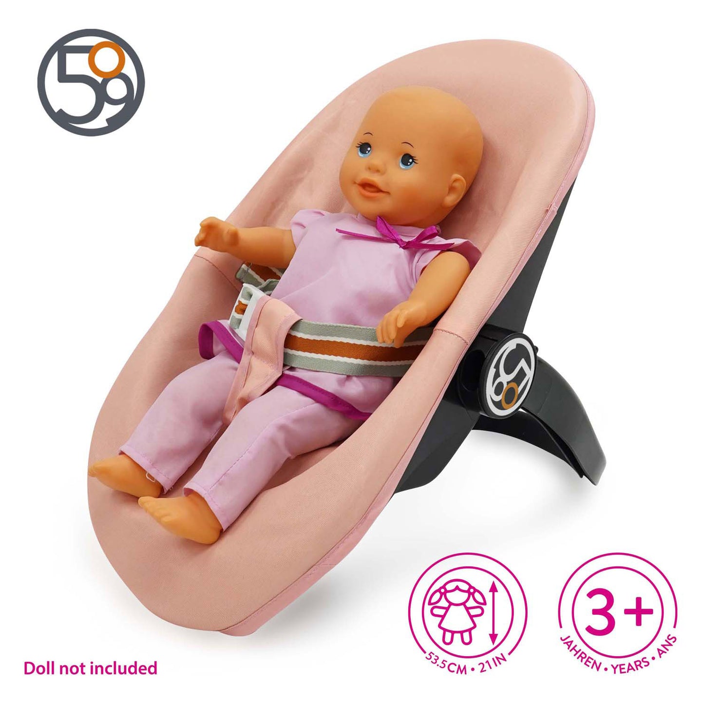 509 crew 3-in-1 poppenautostoel - roze