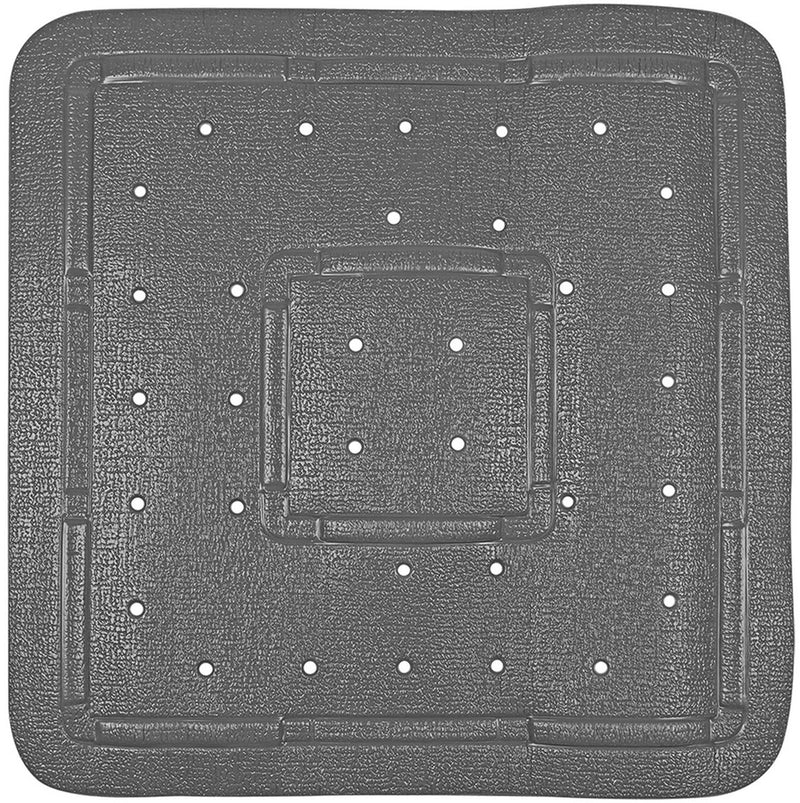 Differnz tutus inlegmat voor douche - anti-slip laag - 100% pvc materiaal - afgeronde hoeken voor veiligheid - decoratief design - vierkant formaat - 55 x 55 cm - kleur antraciet