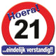 Paperdreams huldeschild verkeersbord - 21 jaar