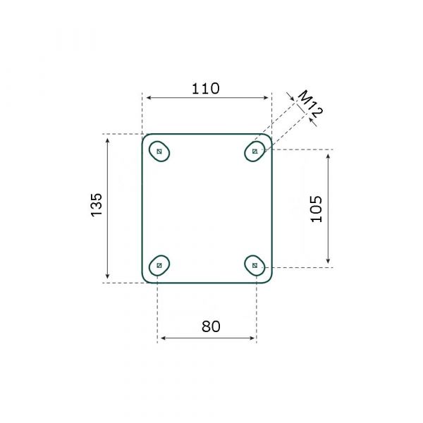 Tarsus bokwiel 150 mm. tpr extra stil