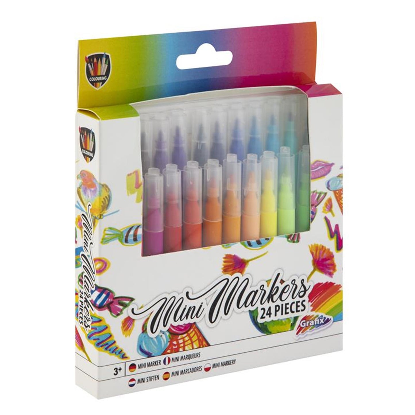 Grafix set a 24 mini viltstiften in doosje