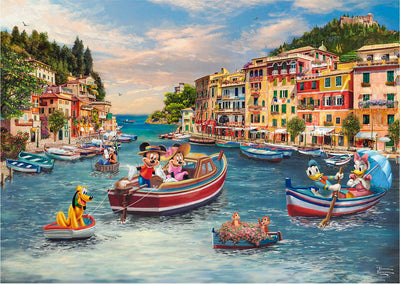 Schmidt spiele - thomas kinkade studios - disney mickey en minnie in italië, 1000 stukjes
