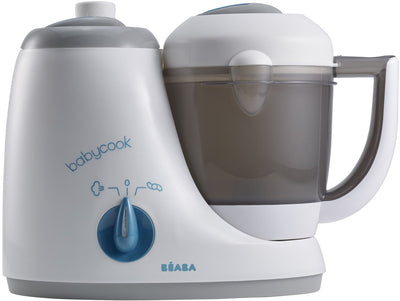Béaba babycook original babyvoedingmaker - compacte 4-in-1 stoomkoker en blender - mengkom van 800 ml en stoommand van 600 ml - maaltijd klaar in 10 tot 20 minuten - bediening met eén knop - inclusief spatel en receptenboekje - grijs wit
