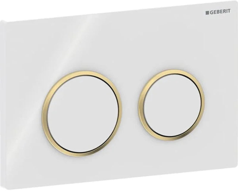 Geberit 115.085.kk.1 - omega20 bedieningspaneel - 2-toets spoeling - rond - wit goud wit