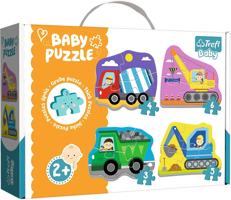 Trefl baby voertuigen op de bouwplaats legpuzzel - 18 stukjes - vanaf 3 jaar