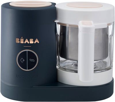 Béaba babycook neo babyvoedingmaker - 4-in-1 stoomkoker en foodprocessor met glazen kom van 1250 ml - rvs stoommand voor tot 4 porties - sabatier diamant-mes - 50% zuiniger in water en energie - gemaakt in frankrijk - blauw