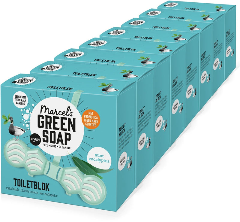 Marcel's green soap toiletblok - munt eucalyptus - 8 x 35 gram