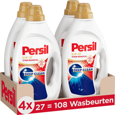 Persil vloeibaar wasmiddel - gel stain removal - witte en gekleurde was - voordeelverpakking - 4 x 27 = 108 wasbeurten