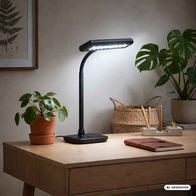 Briloner daylight – bureaulamp led – daglichtlamp – koudwit licht tafellamp – draaibaar zwenkbaar – h.: 44cm – zwart