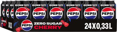 Pepsi - zero sugar cherry - 24 x 330 ml - tray - voordeelverpakking