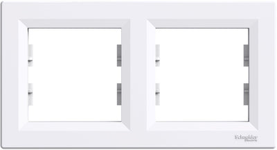 Schneider electric asfora serie - dubbele horizontale frame - wit - brs