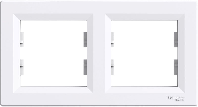 Schneider electric asfora serie - dubbele horizontale frame - wit - brs