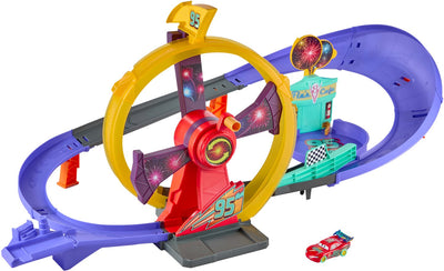 Mattel disney en pixar cars speelgoedbaanset met bliksem mcqueen - racebaan