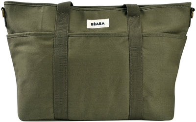 Béaba madrid luiertas 22 l - verzorgingstas in tote bag-model met 11 vakken - inclusief gewatteerd verschoningsmatje en isothermisch vak - pfas-vrije en waterafstotende stof - kinderwagenbevestiging - lichen seagrass kaki