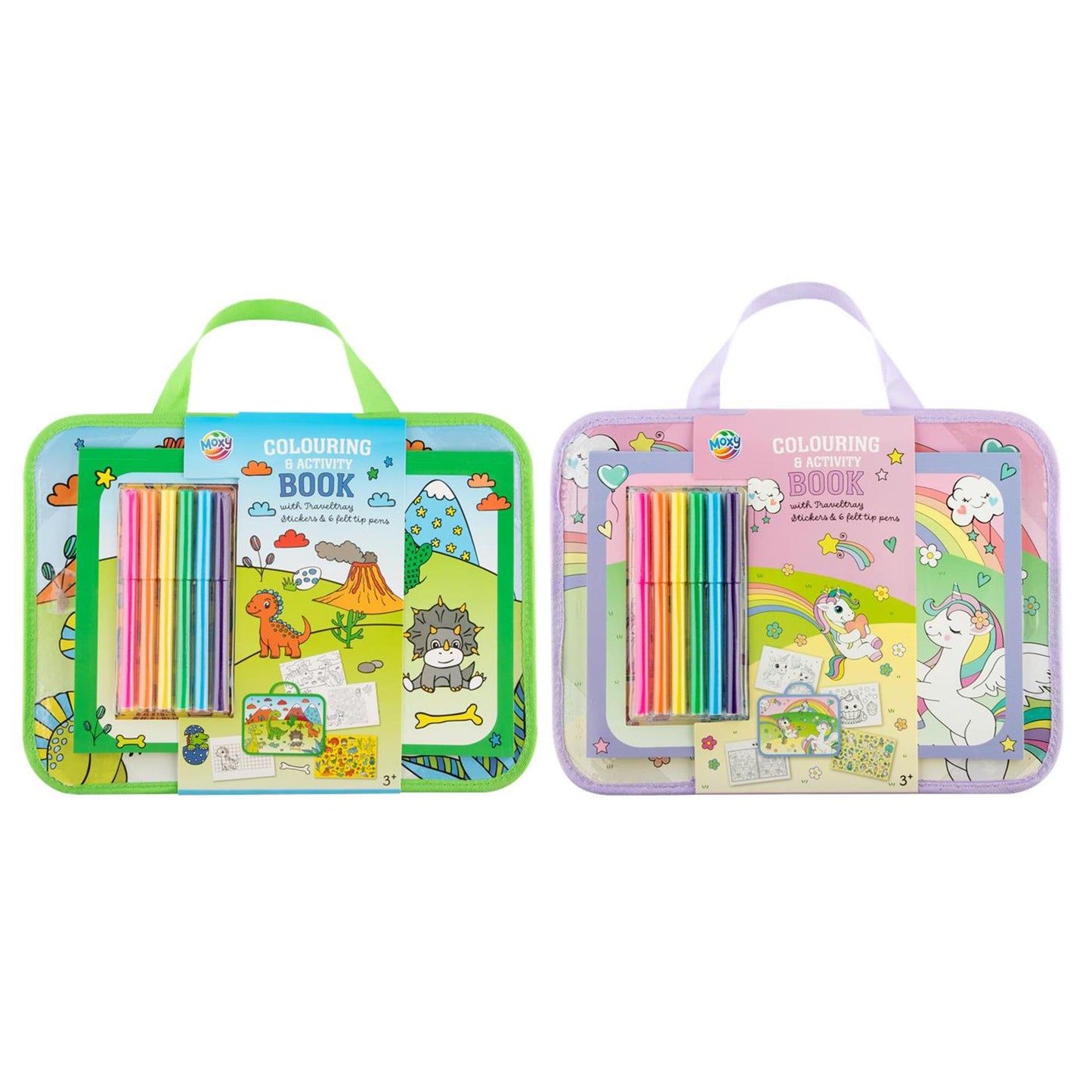 Moxy reistray incl. kleur- activiteitenboek - eenhoorn