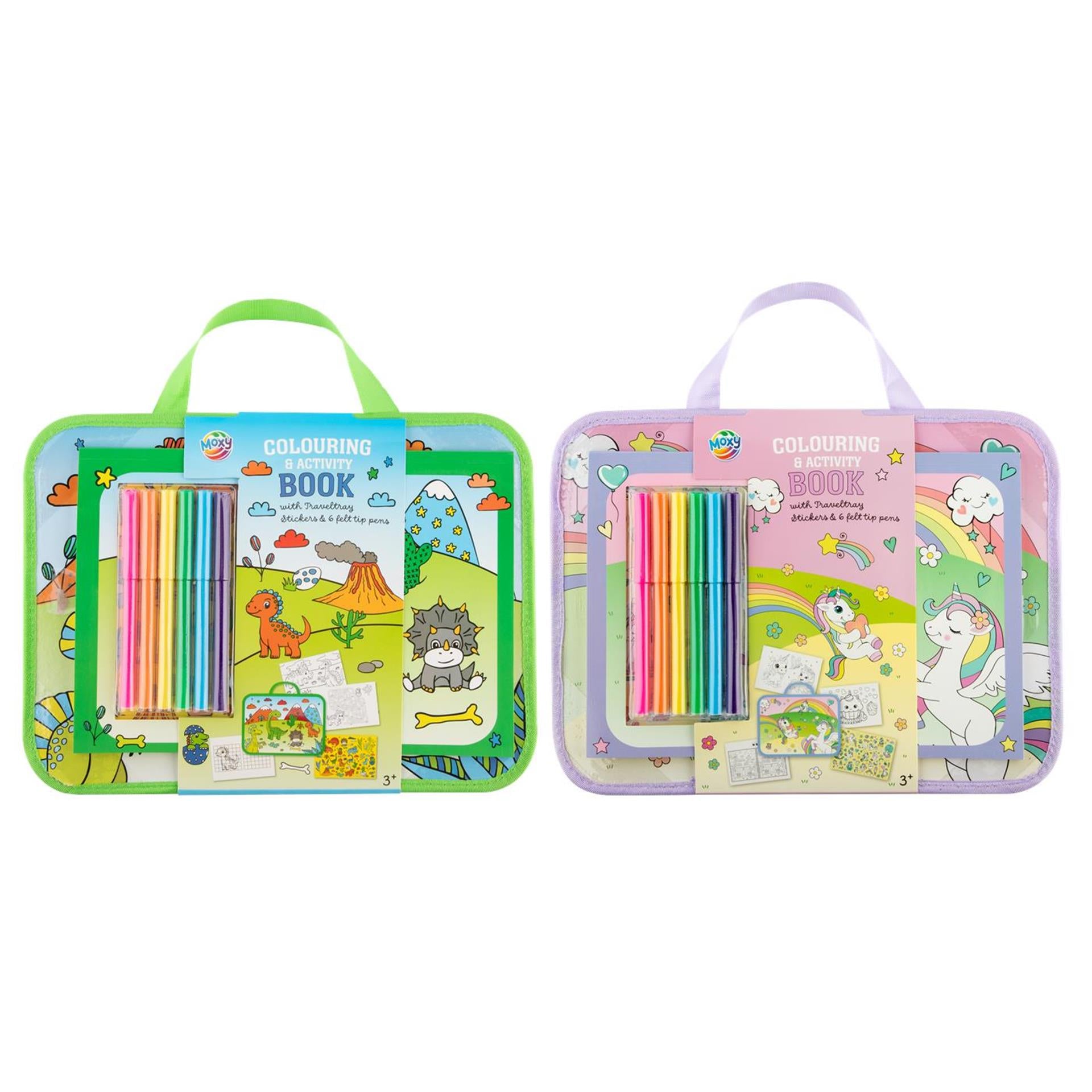 Moxy reistray incl. kleur- activiteitenboek - eenhoorn