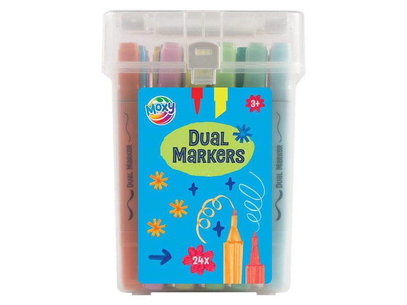 Moxy dual markers pastel 24 stuks in box