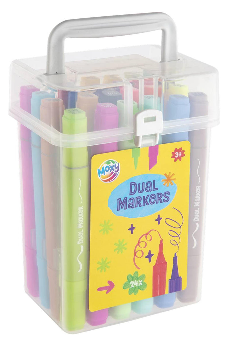 Moxy dual markers fluor 24 stuks in box