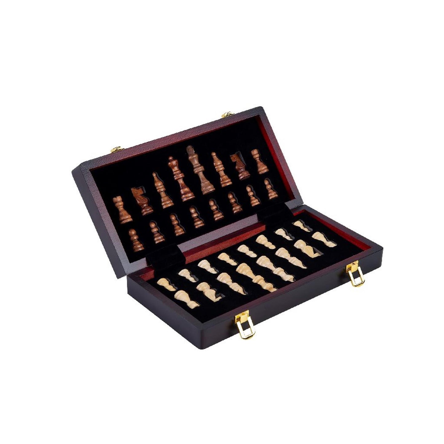 Longfield schaakspel hout opklapbaar essenhout 30x30x5,5cm