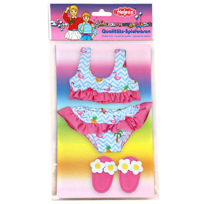 Heless poppen bikini met slippers flamingo, 28-35 cm
