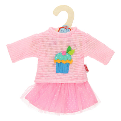 Heless poppen pullover met rok roze, 28-35 cm