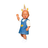 Heless poppenjurk met gouden t-shirt, 35-45 cm - afbeelding 2