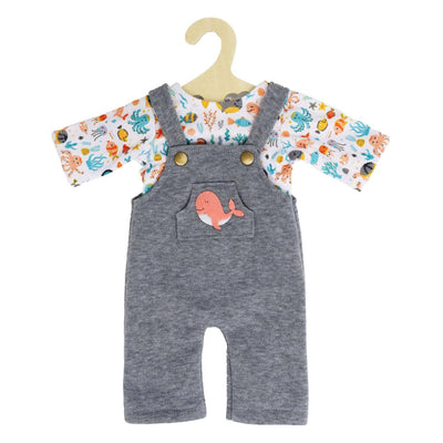 Heless poppentuinbroek met t-shirt roze walvis, 35-45 cm