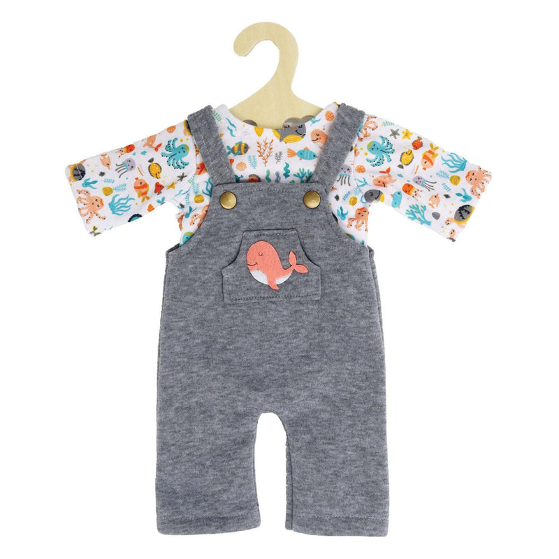 Heless poppentuinbroek met t-shirt roze walvis, 35-45 cm
