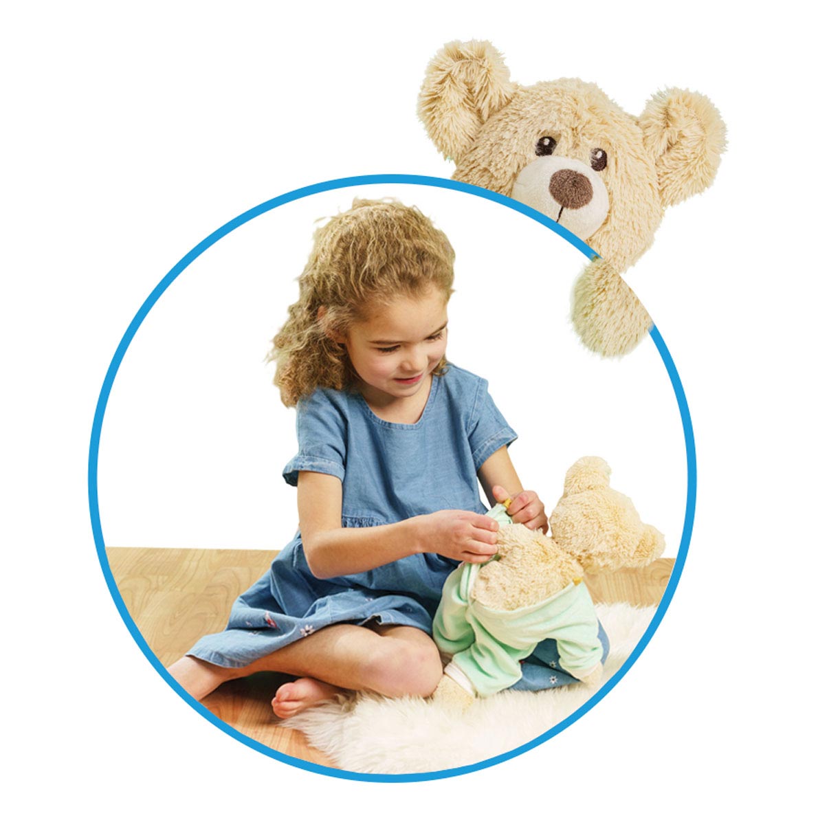 Heless knuffel pluche teddy rainbow , 42cm