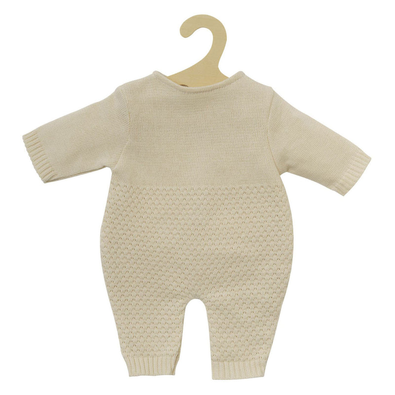 Heless poppen brei overall ecru, 28-35cm