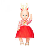 Heless kerstjurk met haarband rendier, maat 35-45 cm - afbeelding 5