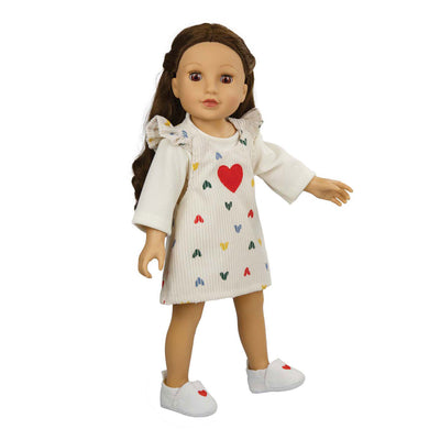 Heless poppenpantoffel met hart, 38-45 cm