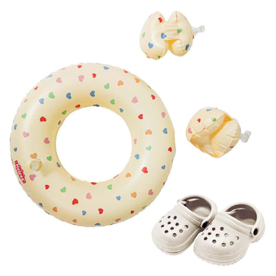 Heless poppen zwemset hartjesconfetti, 35-45 cm