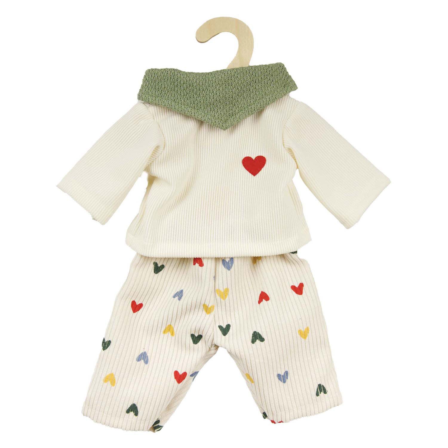 Heless poppen ribfluwelen broek hartjesconfetti, 28-35 cm