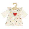Heless poppen ribfluwelen jurk hartjesconfetti, 28-35 cm