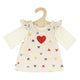 Heless poppen ribfluwelen jurk hartjesconfetti, 35-45 cm